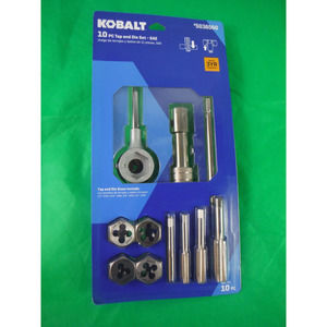 Kobalt 10 Piece Tap and Hex Die Sets SAE New 5036560